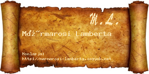 Mármarosi Lamberta névjegykártya